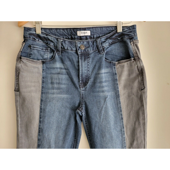 Kensie Jeans Women's Skinny Raw Hem Blue Gray Two Tone Mid Rise Stretch 10/30 - Picture 2 of 9